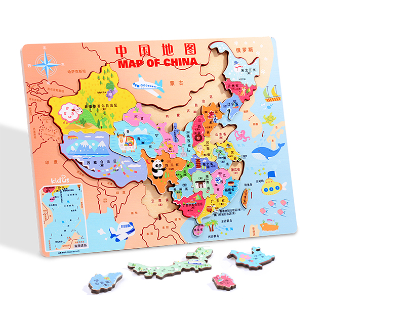 KT-6072 28PCS Wooden Jigsaw Puzzde Map of China