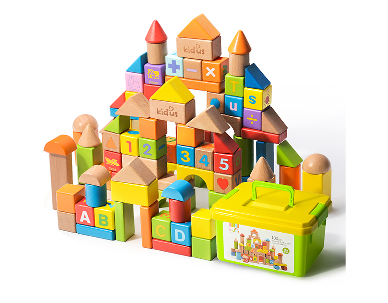 KT-6098 100pcs Wooden Building and Learnning Blocks